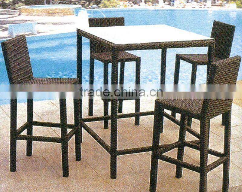 wicker bar table and chair set