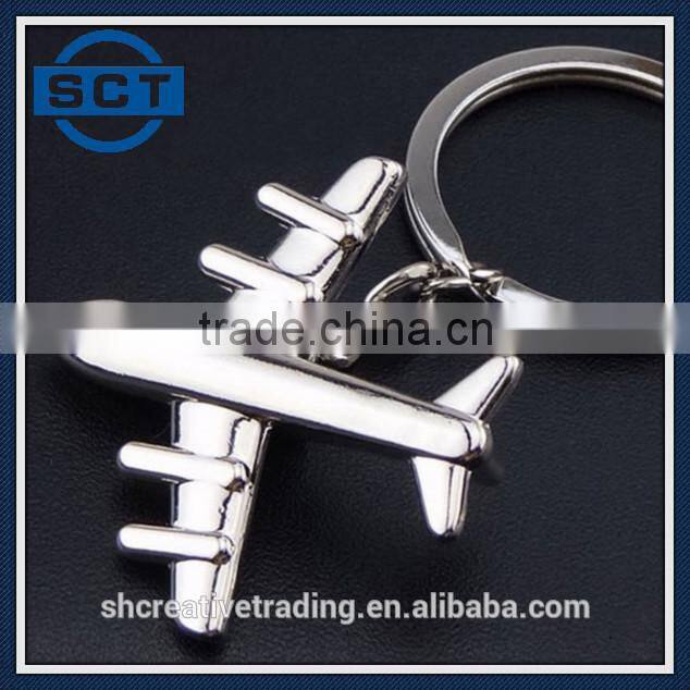 Gift Boxed Zinc Alloy Metal Airplane Keyring Aircraft Key Ring 40mm