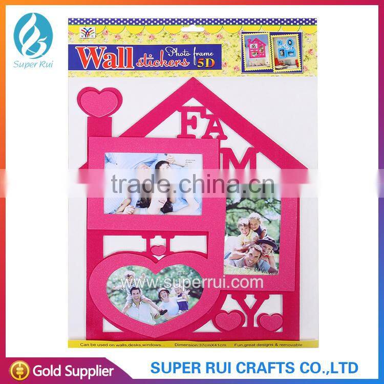 2015 beautiful and best quality DIY wall sticker photo frame for decorate room