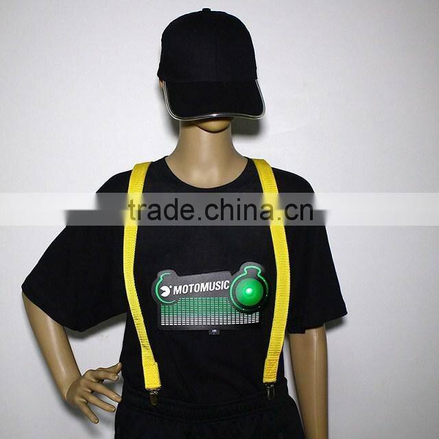 wholeasale print logo suspenders flashing led party suspenders