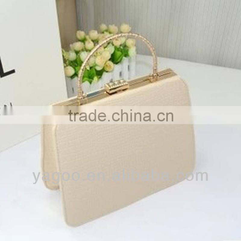 fashion so elegant new style metal handle clear belt cross body handbag