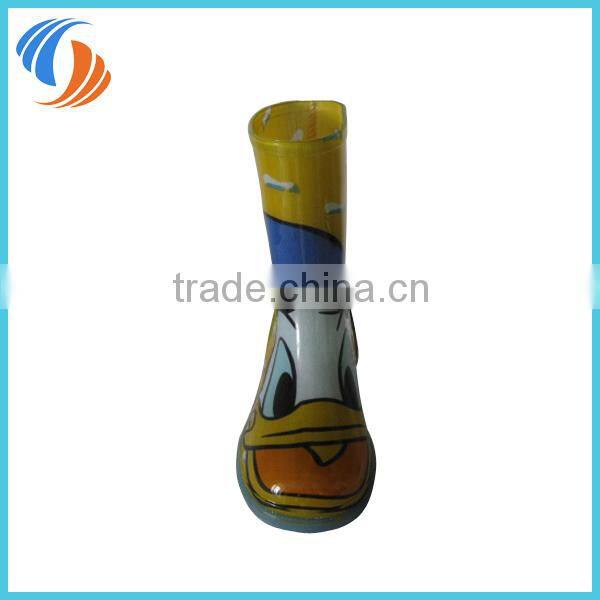 New PVC Yellow Donald Duck Printing Kids rain boots Light outsole