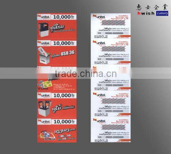 paper phone scratch cards printing