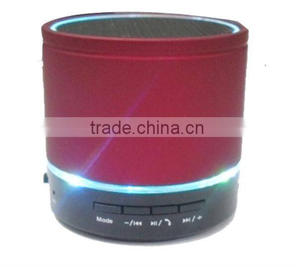 Red ball shape portable mini wireless bluetooth led speaker with fm radio