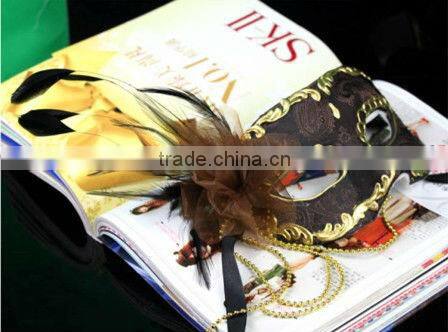 Top Grade Pulp Venetian Handmade Bronze Gold Masquerade Party Mask