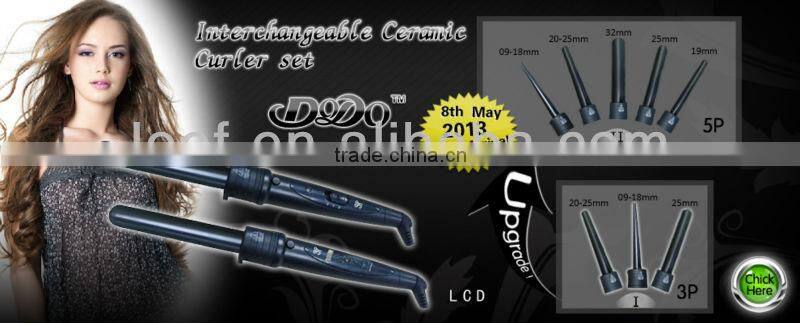 Hot selling 5 in 1 interchangeble hair curling iron of hair curlers, hair wand, hair curler set