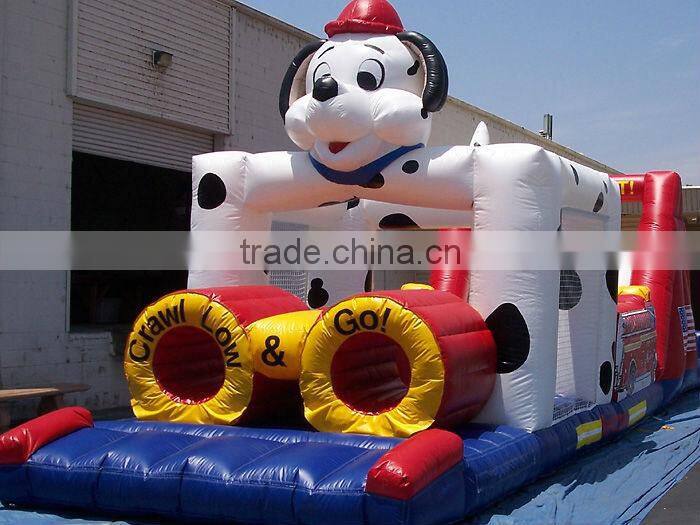 commercial outdoor playground inflatable spotty dog obstacle course for sale