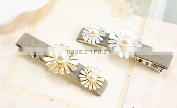 fashion lovely decorative flower pearls hair clip hair accessory