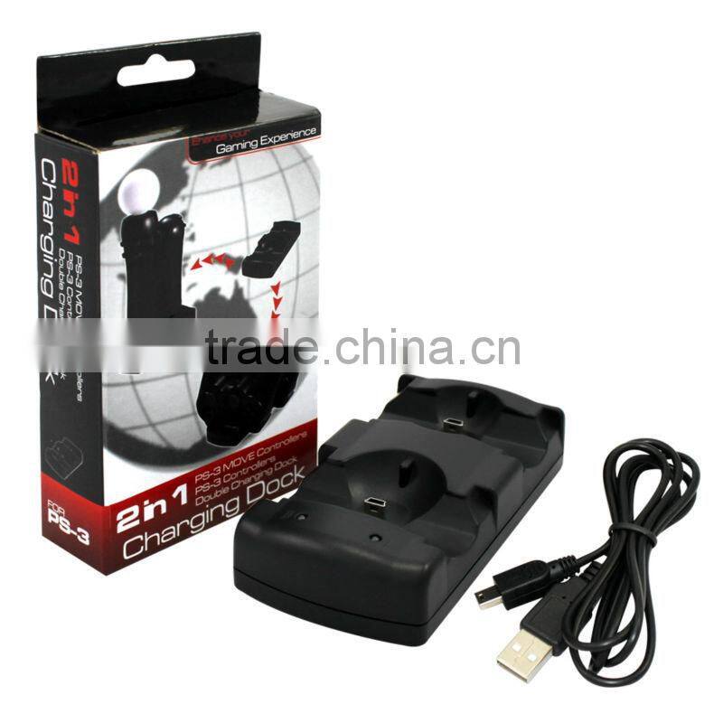 Wholesale! for dual charger for ps3 controller charge station videogame accessories