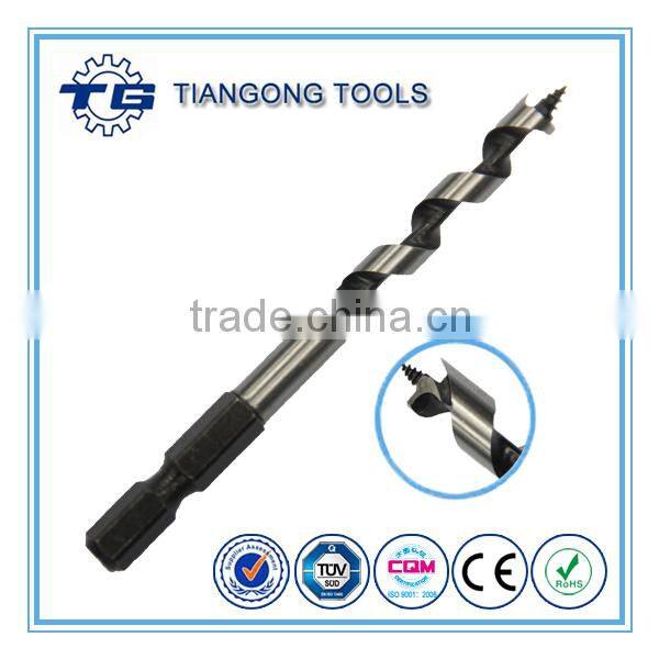 High quality grooved hex shank m2 wood auger drill bit