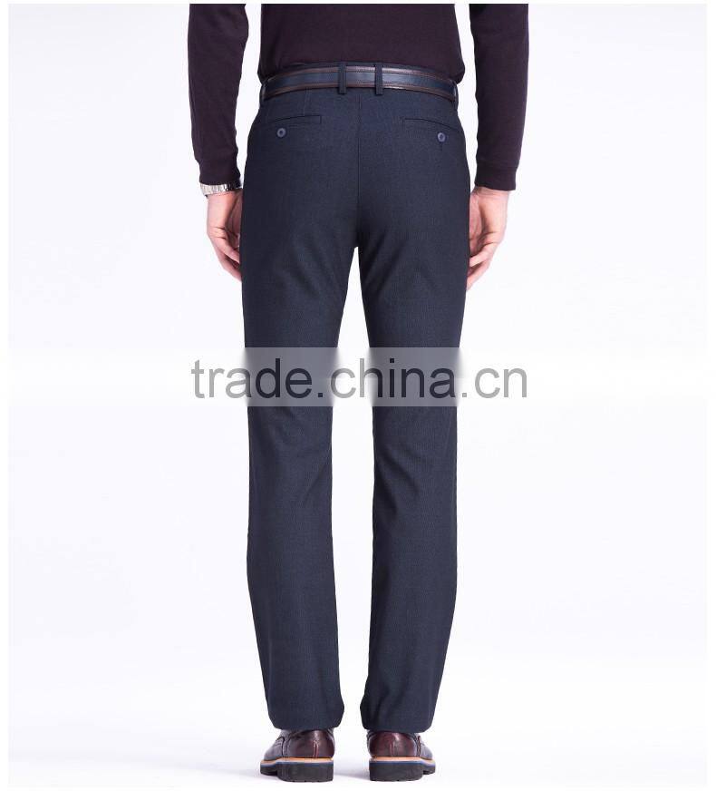 Navy color cotton polyester spandex casual pants stretch twill mens pants with jet pockets