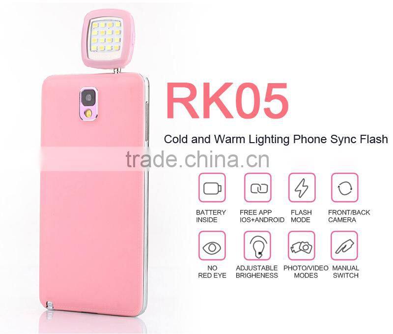 Hot sale 16 LED light filling mobile Phone support mini selfie led flash light