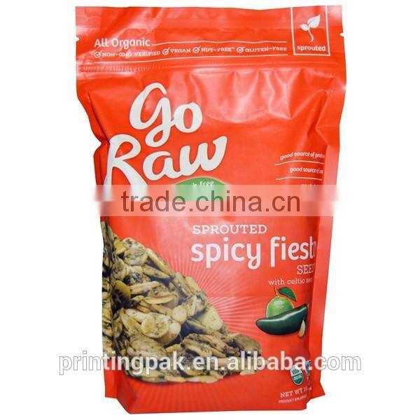 custom wholesale aluminum foil chia seed packaging bag with ziplock