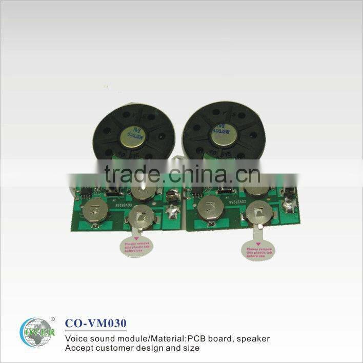 Hotsale Slide switch sound Module Voice chip for greeting card and bootlet