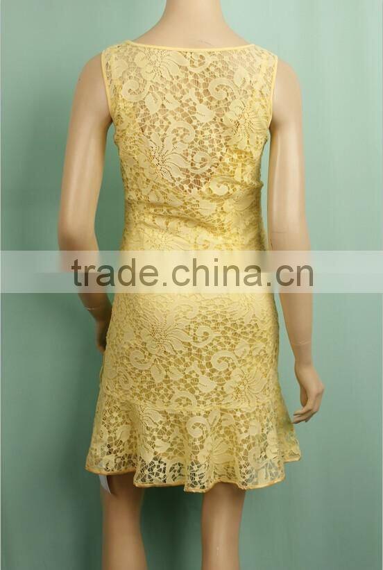 Yellow color midi lace dress design patterns for lace dress straight fit lace dress patterns
