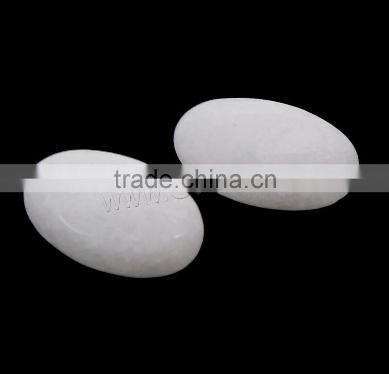 White Flat Oval Jade Gemstone Cabochon