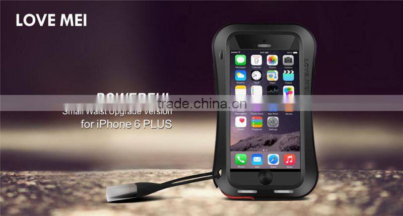 Love Mei Gorilla Glass Aluminum Outdoor Waterproof Case For iPhone 6 Plus