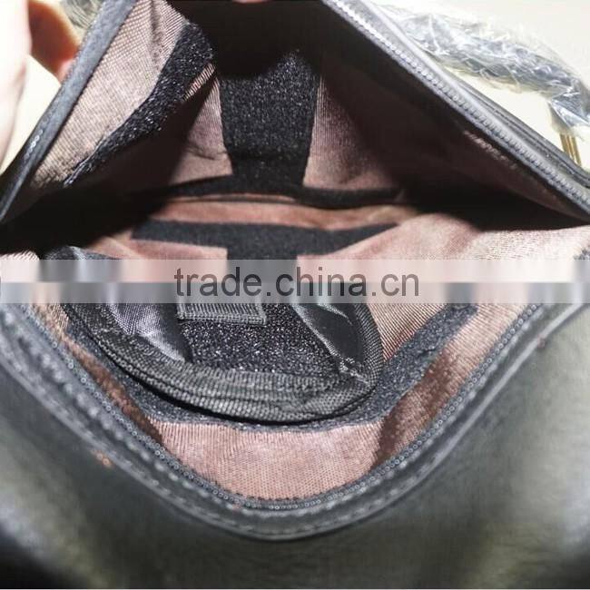 GB006 OEM high quality black PU ladies gun locking crossbody bag handbag