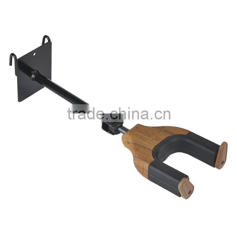 Auto Lock Wall Hanger Type Real Solid Wood Insturment Hanger Wooden Guitar Hanger