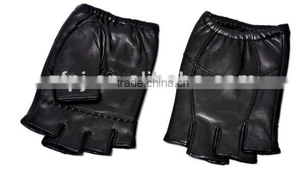 Half figer leather gloves for gentleman