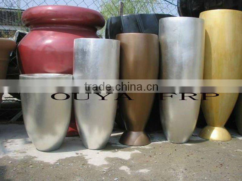 fiberglass indoor pot,hotel hall pot,easy shape,shine finishing