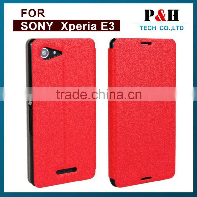 new product flip cover mobile phone case for sony xperia e3, leather flip cover case for smartphone