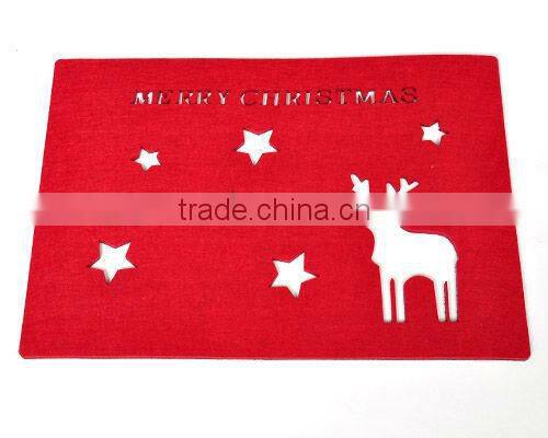 Woolen felt Polyester felt coaster placement with deer
