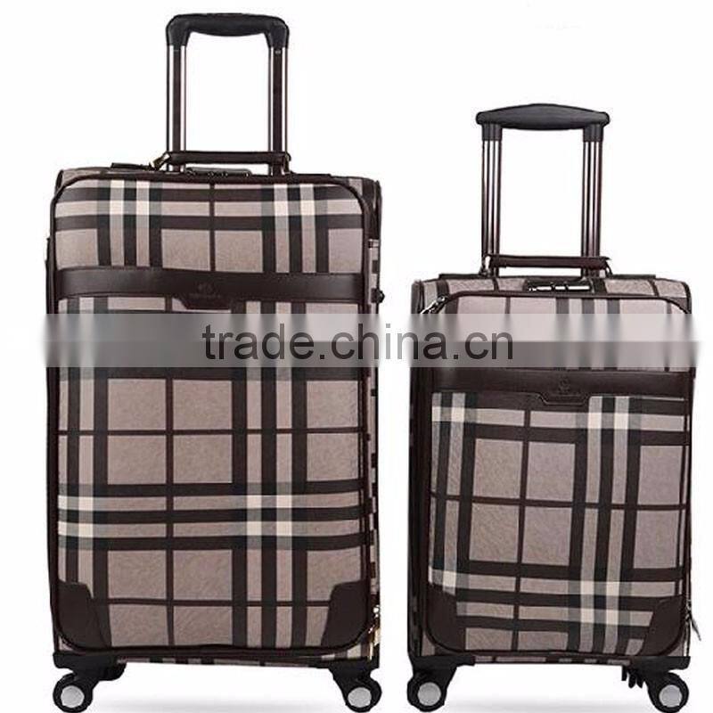 Factory Wholesale PVC Shell 360 degree Spinner Wheels Soft Trolley Luggage