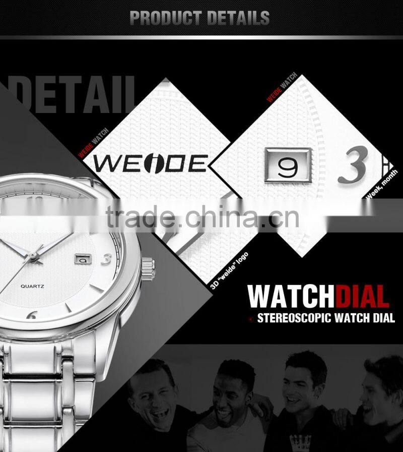 China WEIDE Brand High-end Full Steel Military Fashion Sports Quartz Men Watch 93011G