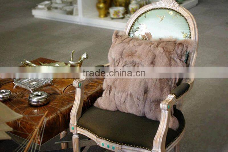 Home Fur Pillow Patchwork Real Fox Fur Cushion Pillow Cover