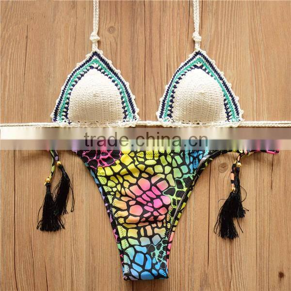 open sexy girl bikini sets, sexy lady knitted bikini , crochet beach bikini