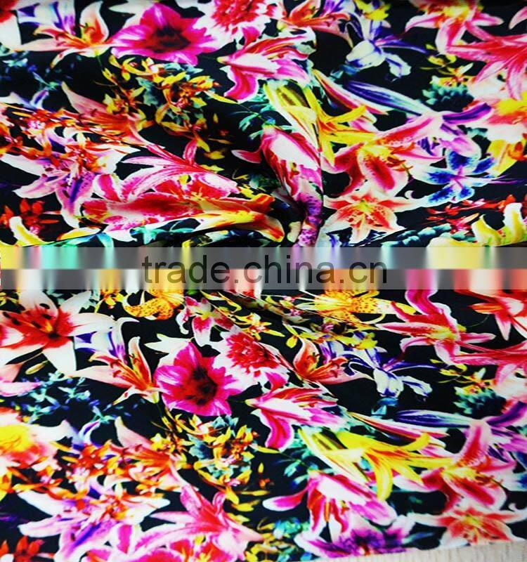 Floral Digital Printing Nylon Spandex Fabric