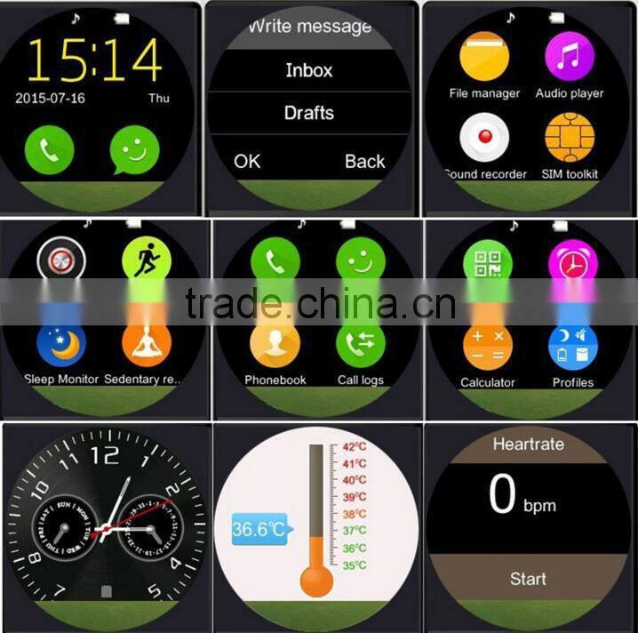 2015 New Smart Watch T3 Smartwatch Support SIM SD Card Bluetooth GPS SMS MP3 MP4 USB For Android and phone heart rate monitor