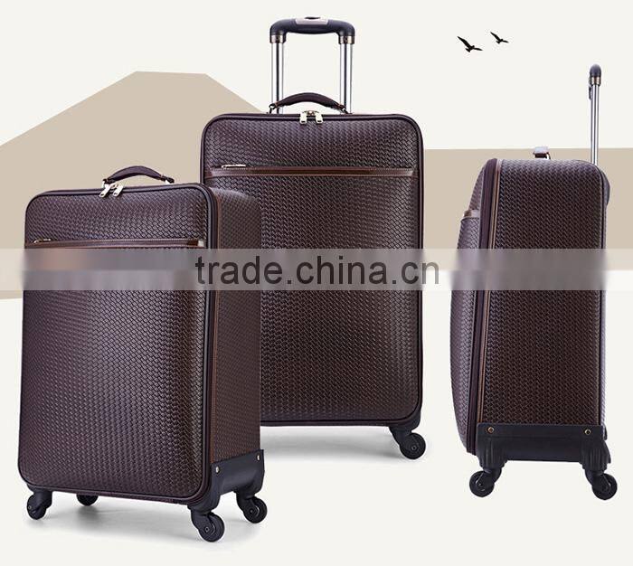 new products faddish design heavy-duty PU leather luggage trolley bag