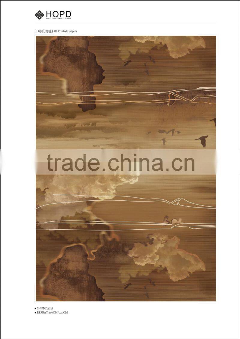 Amazing design pattern 3D printed Carpet for decoration, hotel, ballroom