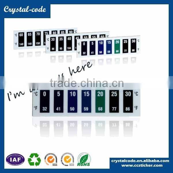 best sale removable waterproof color changing label of digital thermometer