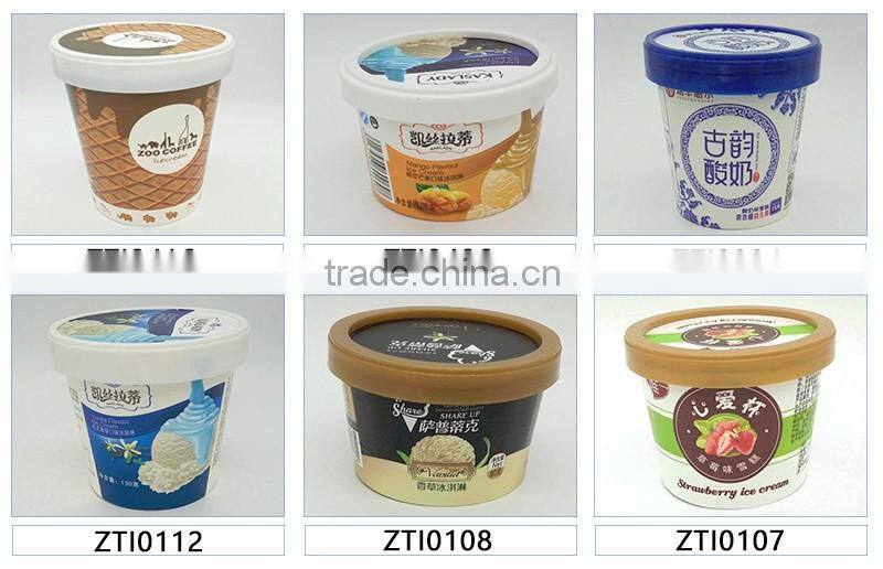 Customized Logo 6oz PE Coated Paper Ice Cream Cups With Lids