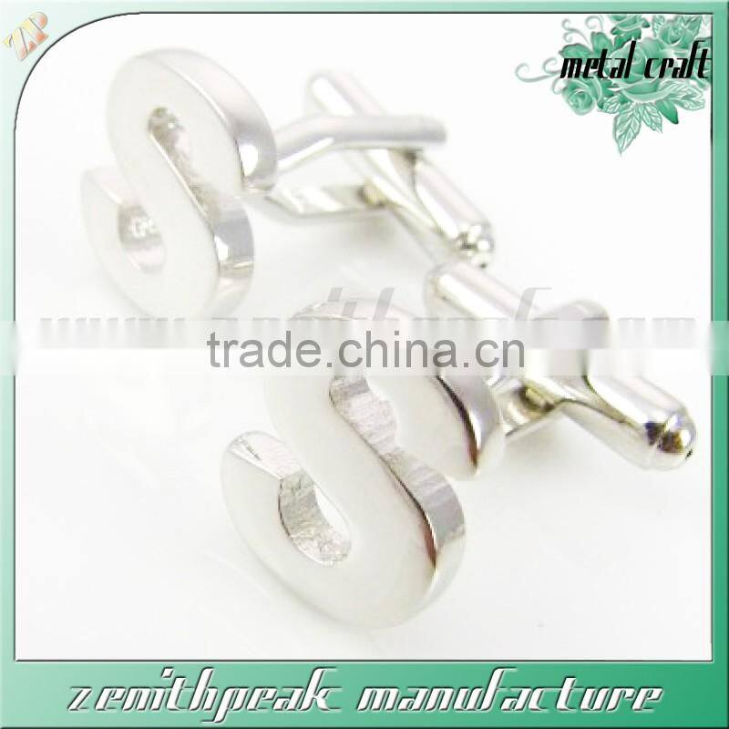 2016 Newest Design Silver Green Enamel Stainless Steel Cufflink For Men