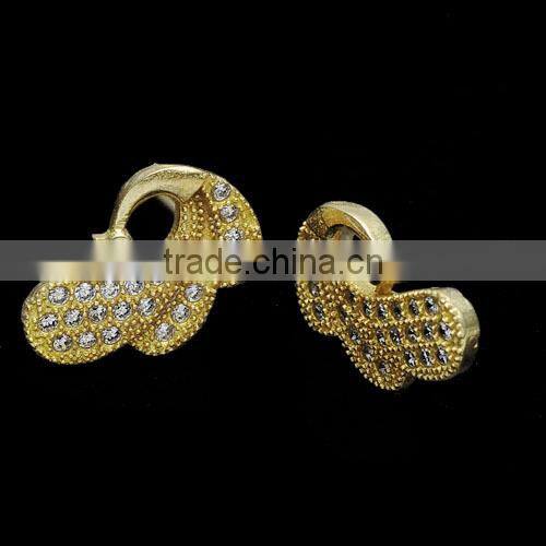 P10068 18k gold crystal cute earrings stud