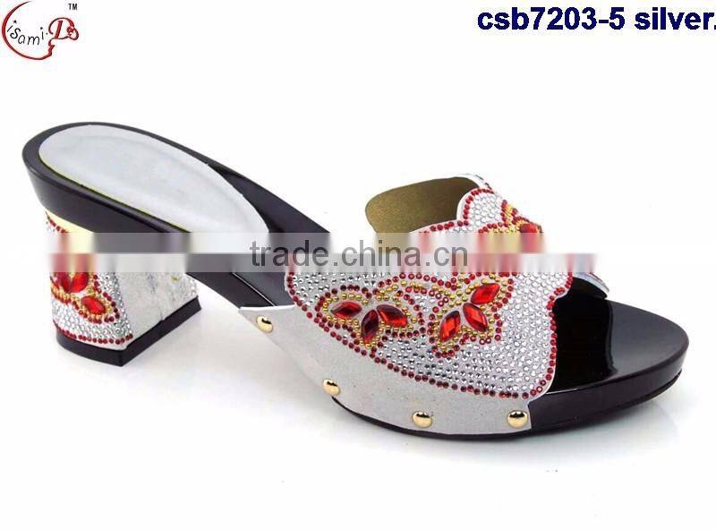 csb7203 black red yelllow blue shining material women shoes for party evening Italy shoes matching purse fashion single shoes