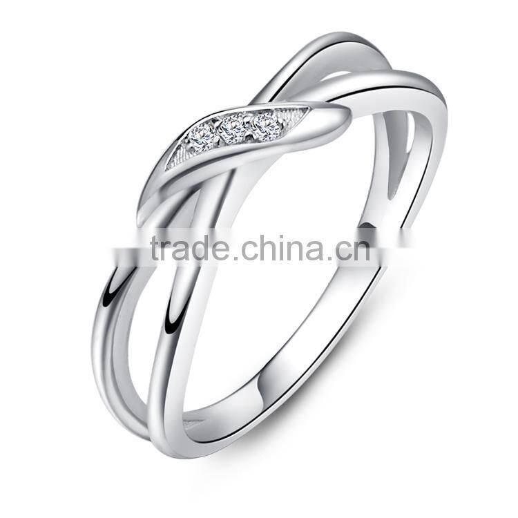 White CZ Band Women's 925 Sterling Silver Rings Wedding Jewelry