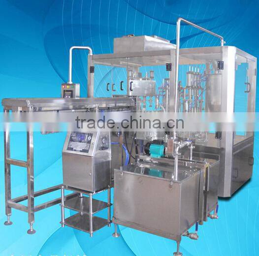 Stand bag juice filling and sealing machine with date printer and inlet and outlet conveyors