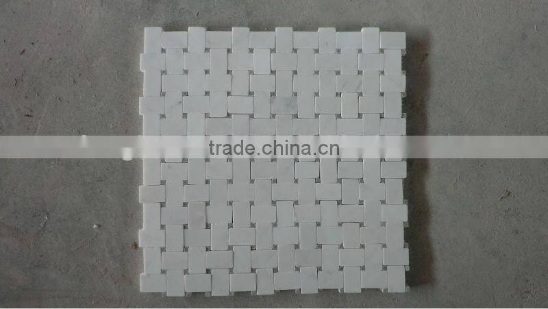 white cream marble mosaic 30x30 for bathroom