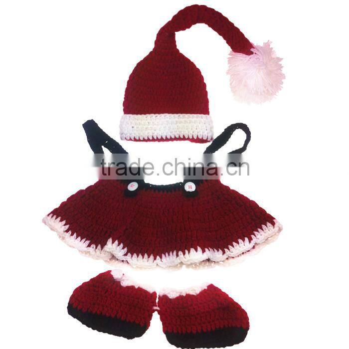 2015 latest Christmas outfit crochet baby photography props