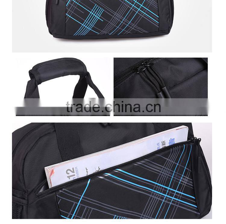 Hot quality fashion black 600d nylon charlie football sport bag
