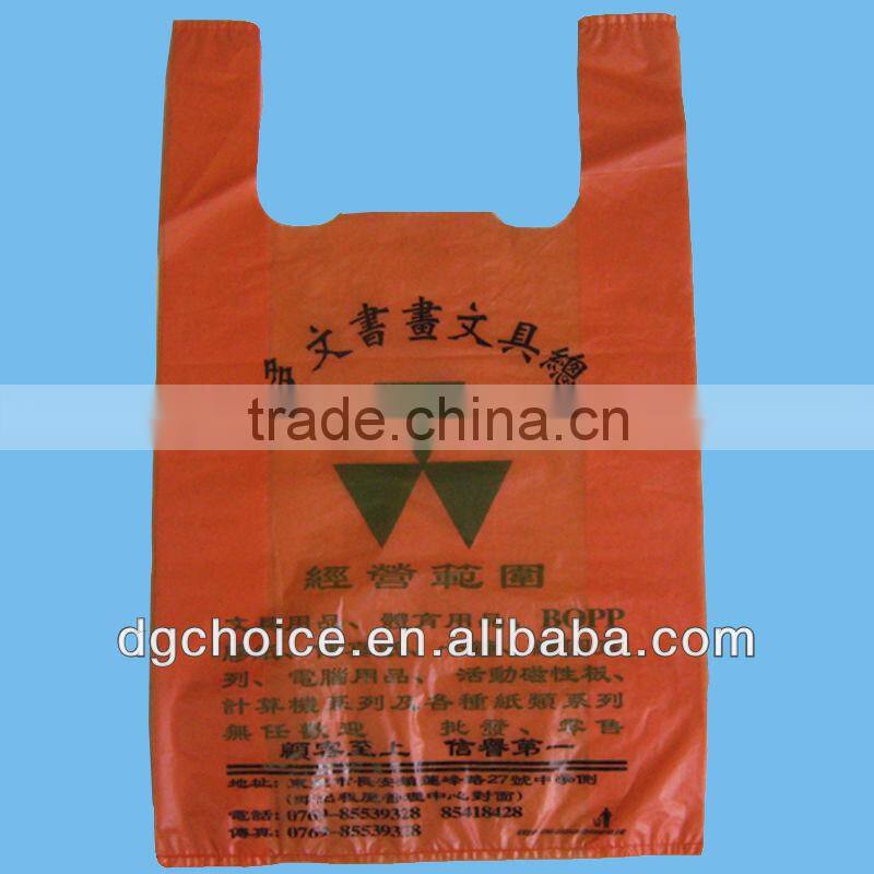 Wholesale cheap shopping supermarket shopping custom printed plastic T-shirt bag