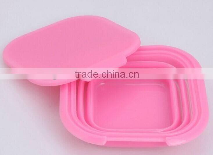Microwave Oven Safe Silicone Collapsible Snack Box Lunch box food container travel bowl