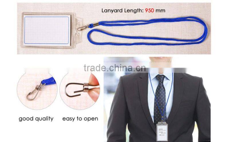 Hot Sale Soft Plastic/PVC Vertical Name Badge with Rope