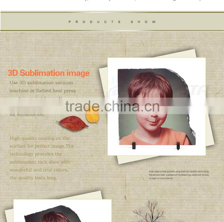 Sunmeta cheap supply irregular shaped 30*30cm heat press rock slate photo(SH-34)