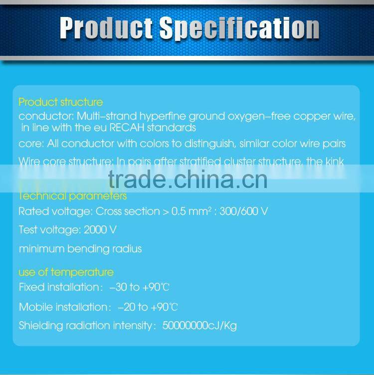 pvc 26C high flexible drag chain cable, screened,robotic cable,control cable